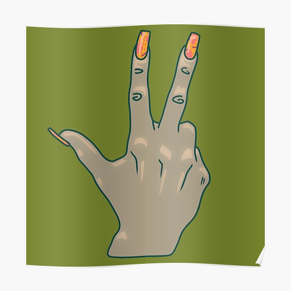 "3 Three Acrylic Nails ASL" Poster by revonthem Redbubble