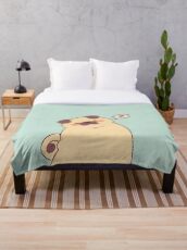 Cute & Confused Chubby Pixel Pug - Long boye Throw Blanket