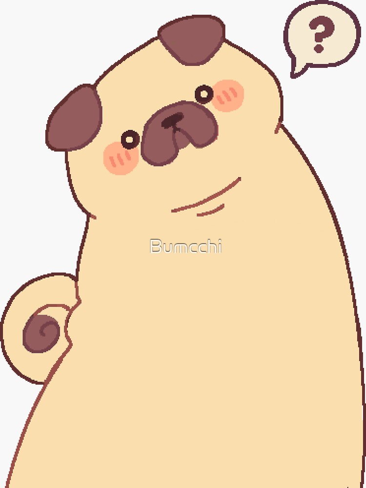 Cute & Confused Chubby Pixel Pug - Long boye by Bumcchi
