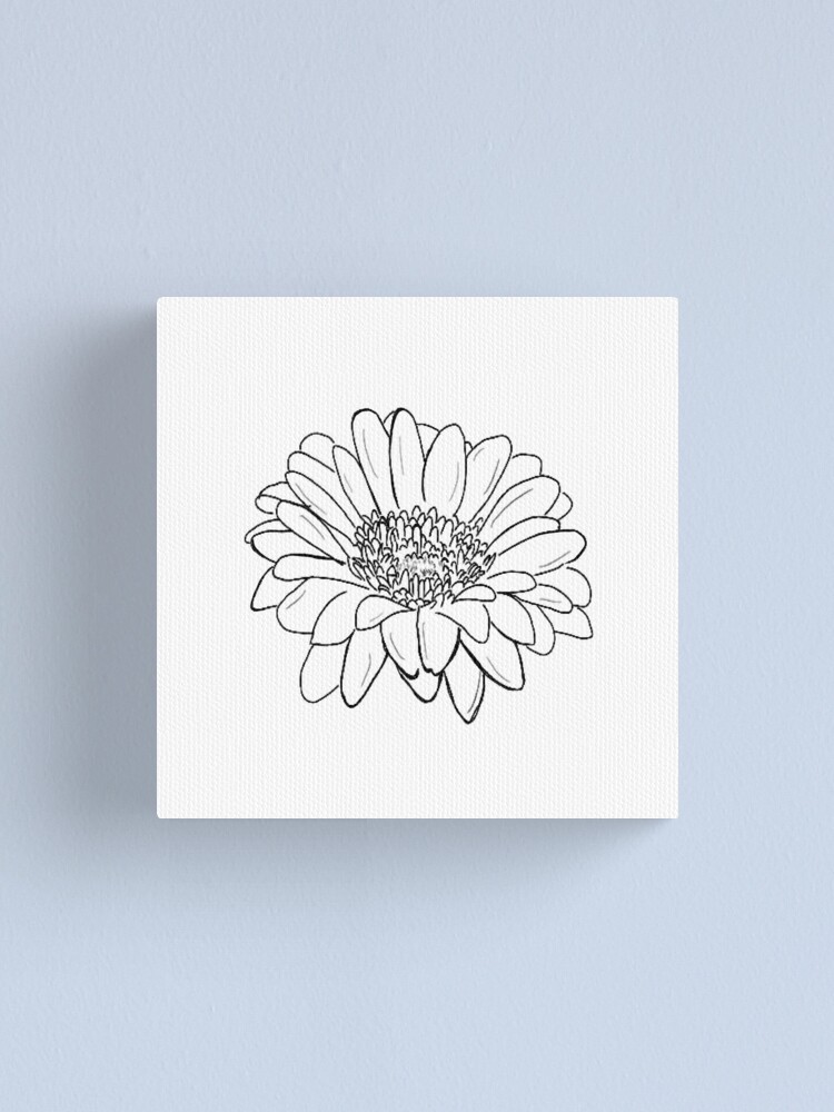 daisy outline canvas print by hollyu16 redbubble redbubble