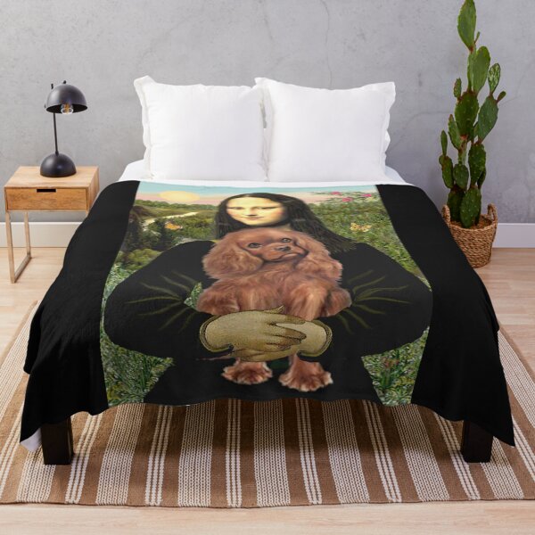 Item preview, Mona Lisa and her Cavalier King Charles Spaniel (ruby) designed and sold by JeanBFitzgerald.
