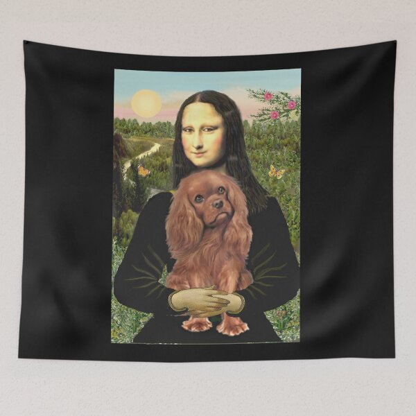 Item preview, Mona Lisa and her Cavalier King Charles Spaniel (ruby) designed and sold by JeanBFitzgerald.