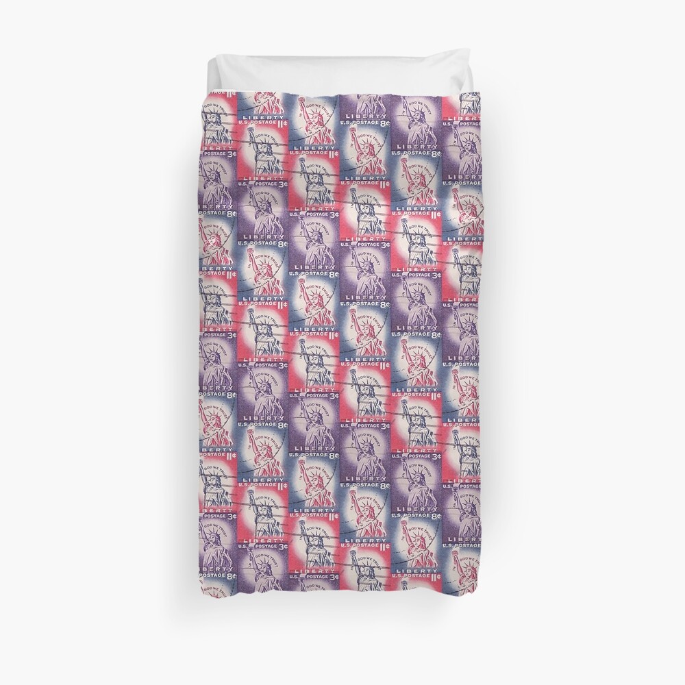 Stamp of Liberty Collage Duvet Cover