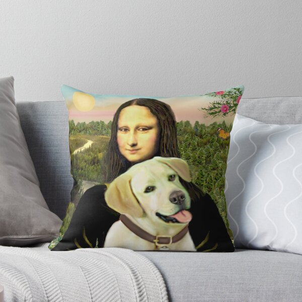 Item preview, Mona Lisa and her Yellow Labrador Retriever designed and sold by JeanBFitzgerald.