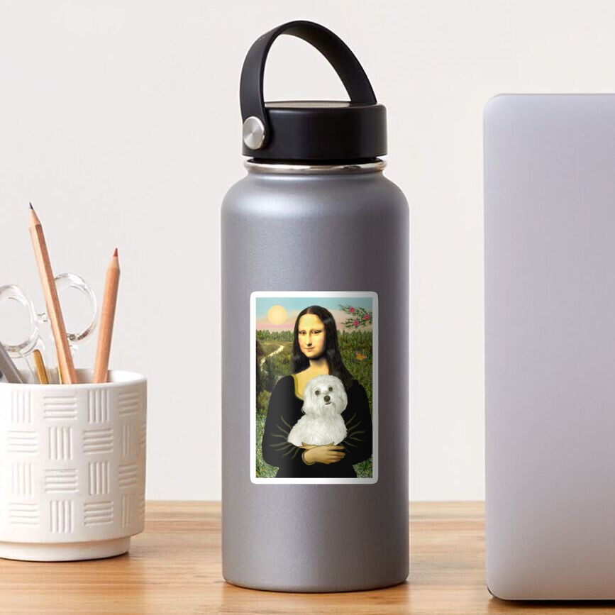 Mona Lisa and her Maltese Sticker