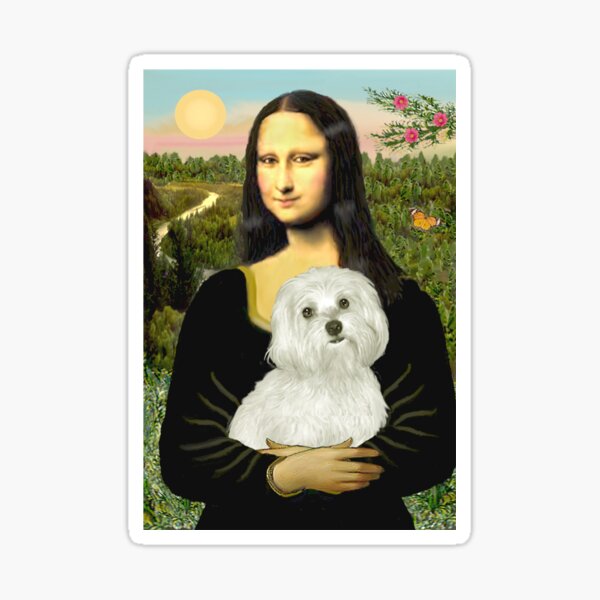 Mona Lisa et sa maltaise Sticker