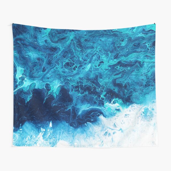 Aperçu de l'œuvre  abstrait océan plage marbre verser créée et vendue par Midnight Coffee.