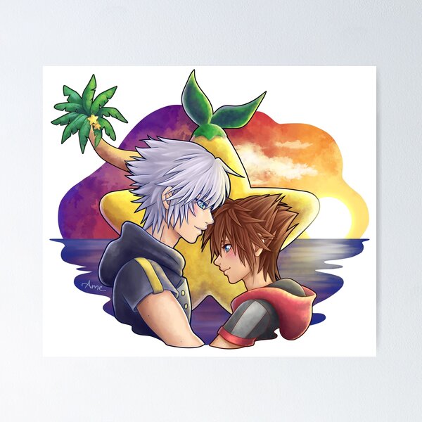 Vista previa del artículo con la obra «Riku & Sora», diseñado y vendido por AmeNocturna.