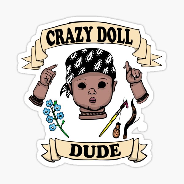 Crazy Doll Dude (African/AA) Sticker