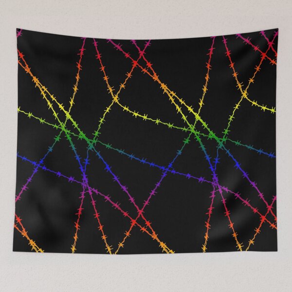 Item preview, Barbed Wire Rainbow on black designed and sold by PrettyDanny.