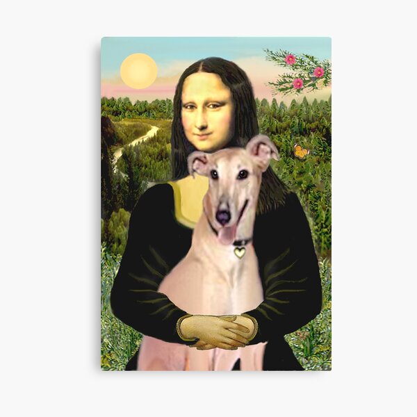 Mona Lisa and her Greyhound (fawn) Canvas Print