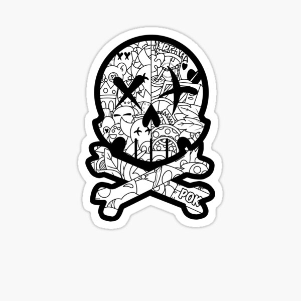 doodle skull Sticker