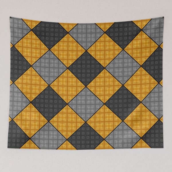 Item preview, Checkered plaid patchwork retro colors pattern black gray orange designed and sold by fuzzyfox.