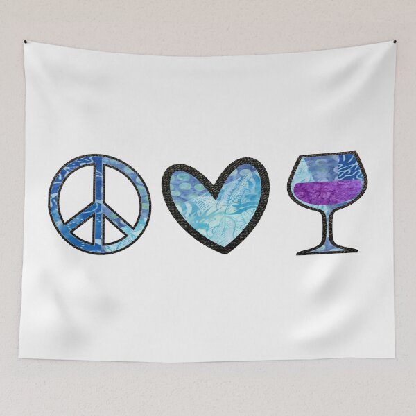 Item preview, Peace Love and Wine Batik Design designed and sold by artbyomega.