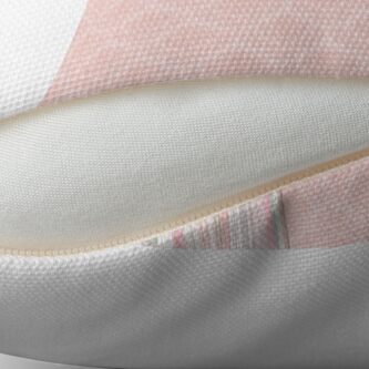 Alternate view of Faux Flock with Contrasting Stripes - Flesh Pink Throw Pillow