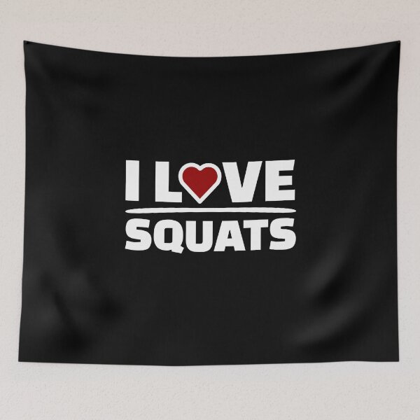 Artikelvorschau, I Love Squats Fitness Motivation Workout Zitate  entworfen und verkauft von Team150Designz.