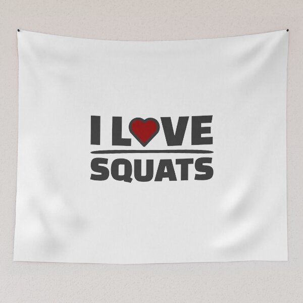 Artikelvorschau, I Love Squats Fitness Motivation Workout Zitate  entworfen und verkauft von Team150Designz.