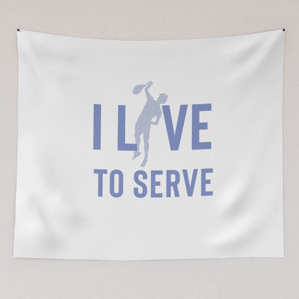 Aperçu de l'œuvre Joueuse de tennis, Design cadeau entraîneur - I Live to Serve créée et vendue par sparkpress.