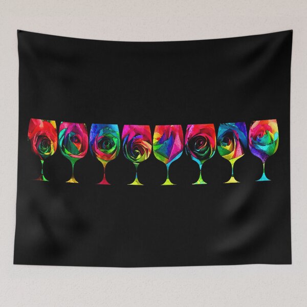 Item preview, Multi-Colored Rose – Wall of Rose Glasses designed and sold by Wall Art by Doll.