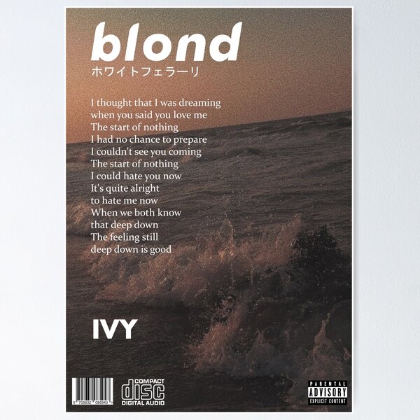 Item preview, Frank Ocean - Blonde Ivy Poster designed and sold by pilowtek.