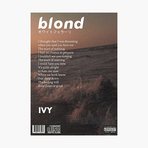 Item preview, Frank Ocean - Blonde Ivy Poster designed and sold by pilowtek.