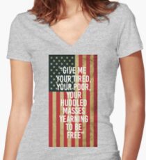 New Colossus Women's Fitted V-Neck T-Shirt
