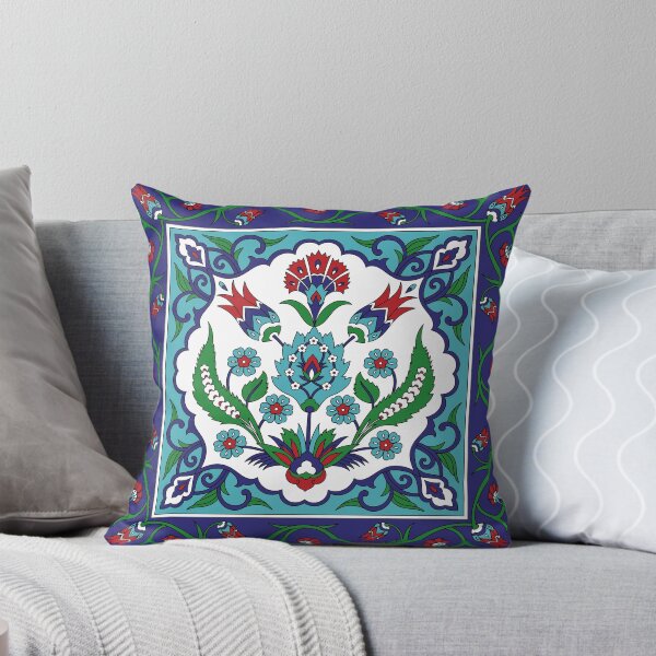 Aperçu de l'œuvre Motif de tuiles turques - Céramique vintage d'iznik avec des tulipes créée et vendue par patternsjourney.