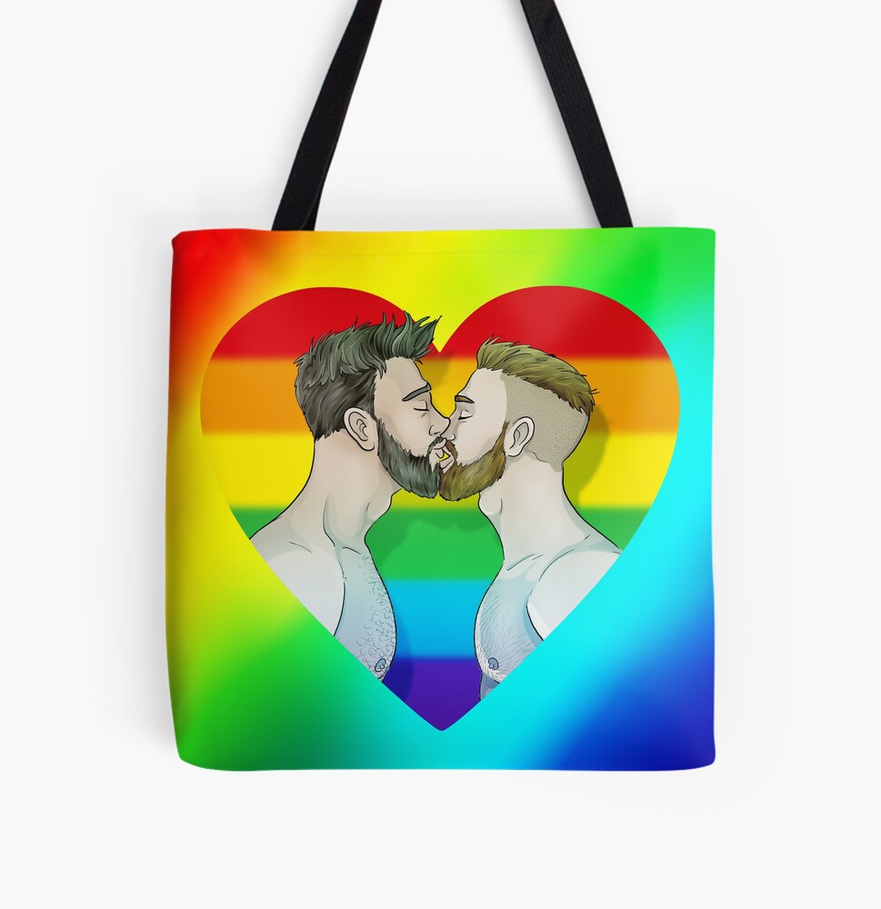 Cuaderno con la obra «Beso arcoiris» de gaycomic | Redbubble