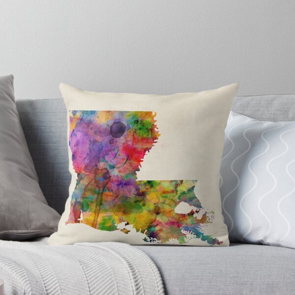 Item preview, Louisiana Watercolor Map designed and sold by ArtPrints.