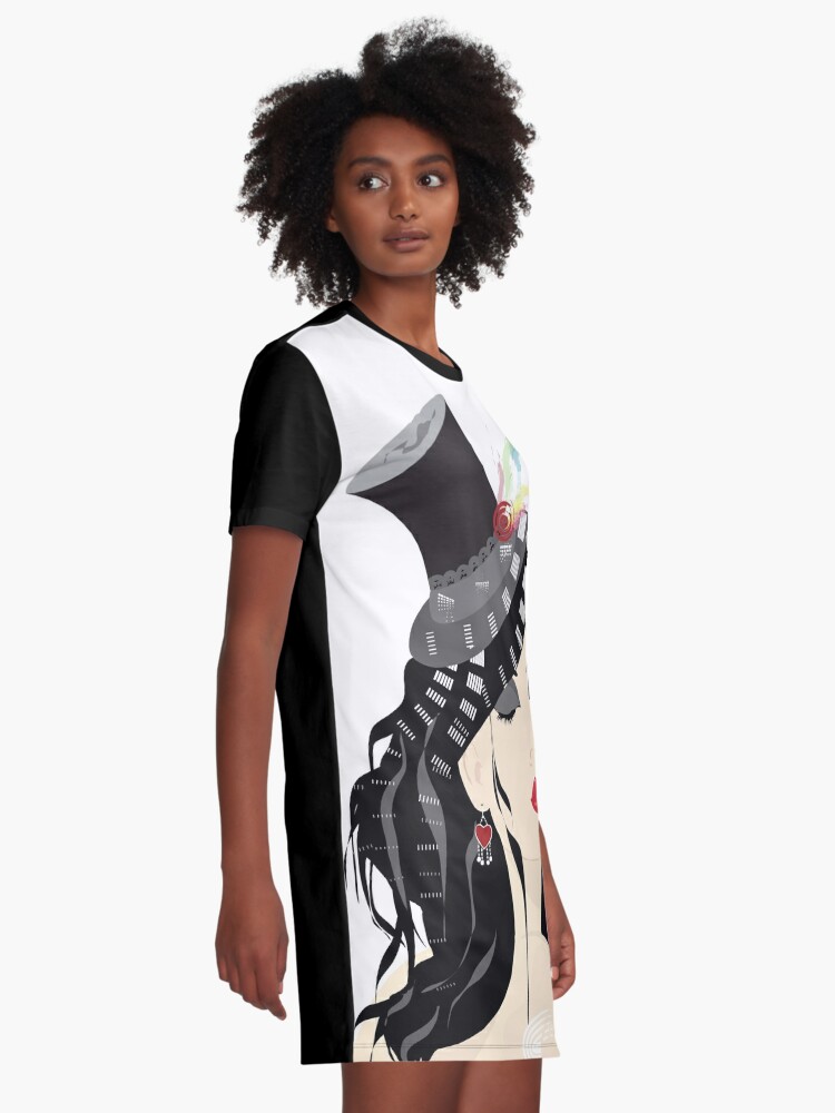 fitted graphic t shirt dress