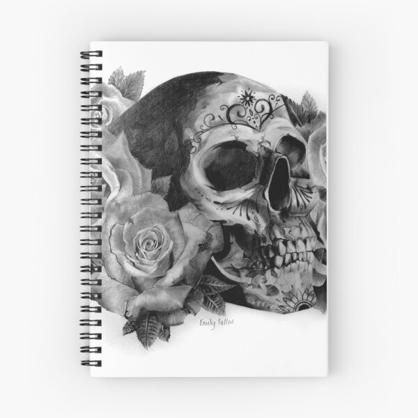 Artikelvorschau, Schädel und Rosen entworfen und verkauft von EmilyFallasArt.