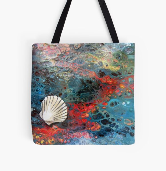 The white shell All Over Print Tote Bag