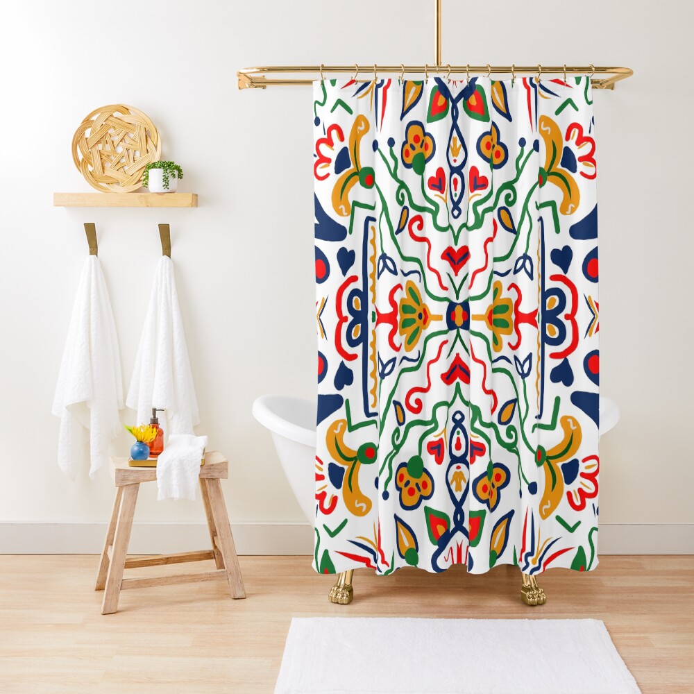 Truck Art- White Shower Curtain