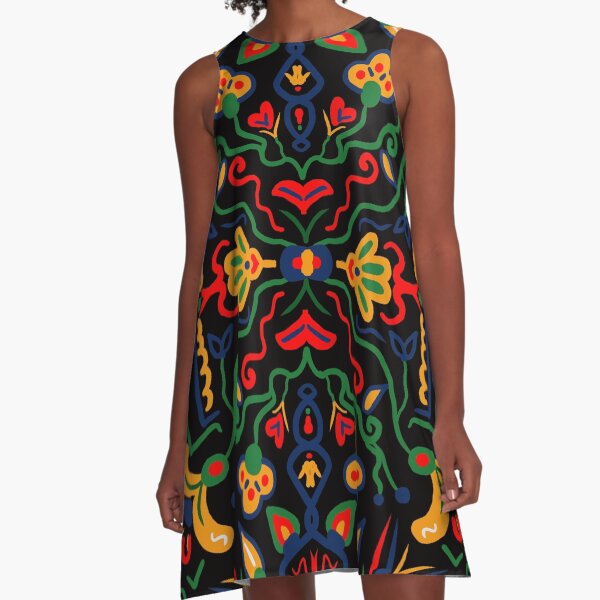 Truck Art- Black A-Line Dress