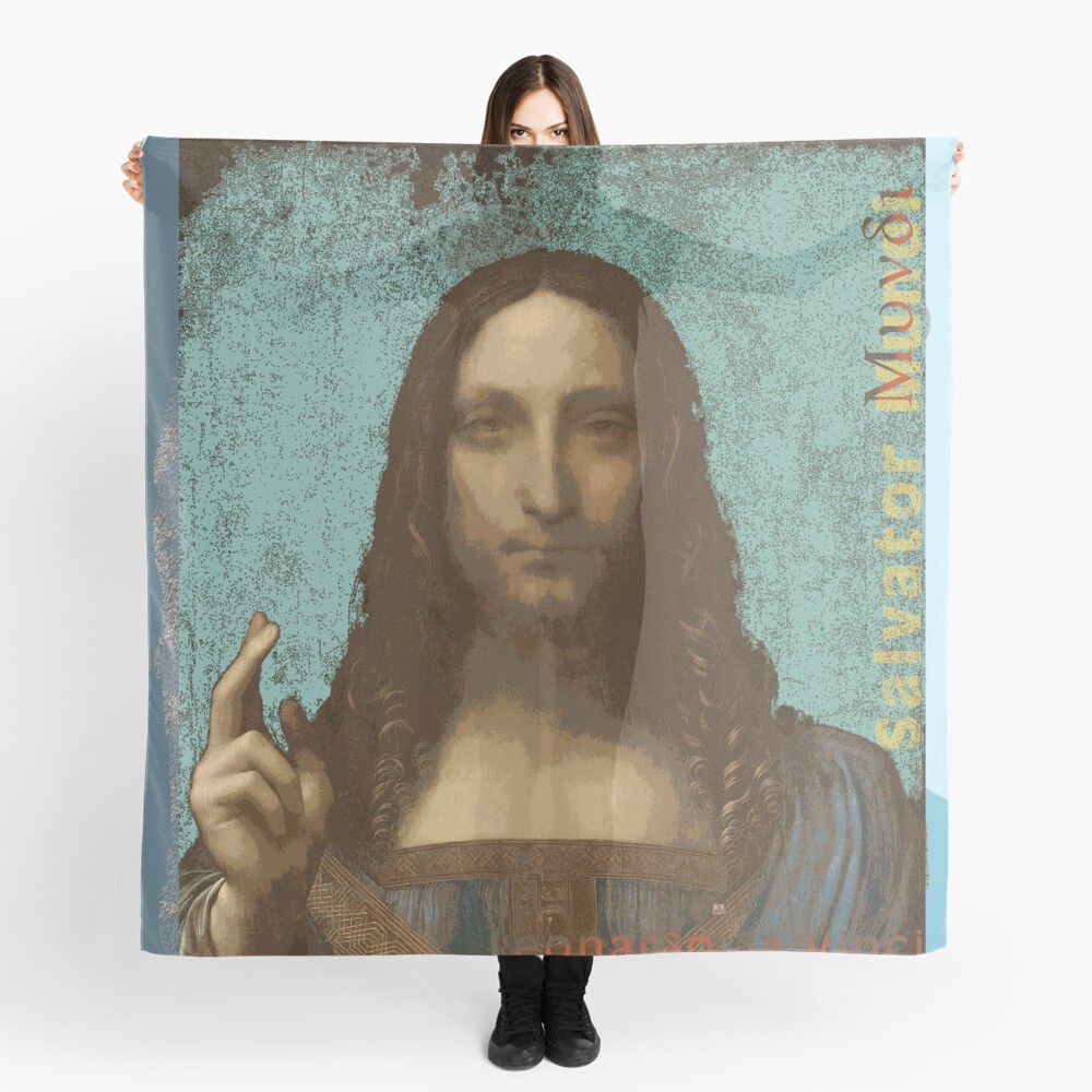 Leonardo Da Vinci's Salvator Mundi (Pop Art by ACCI) Scarf