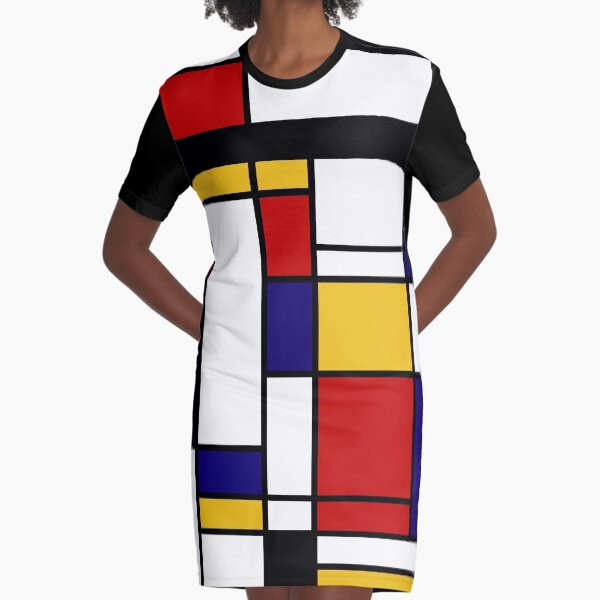 Mondrian Shape Graphic T-Shirt Dress