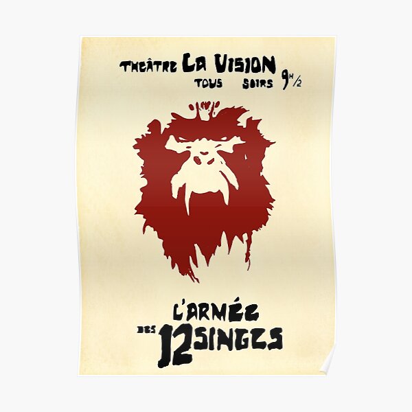 12 monkeys, l'armee des 12 singes, Monkey, L'Armée des douze singes Poster