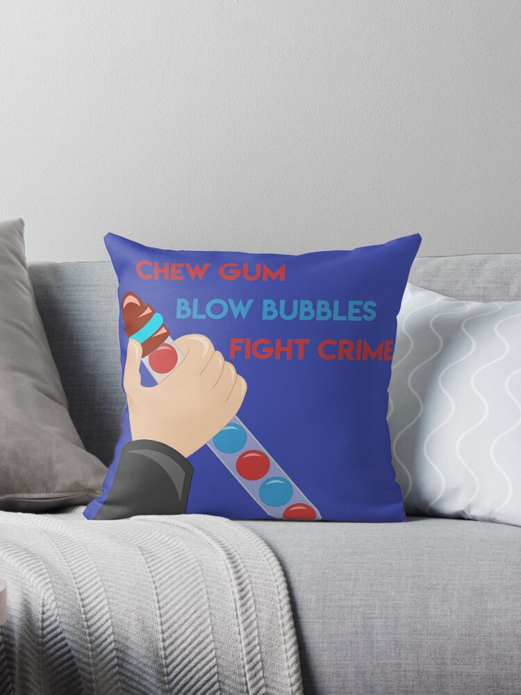 Chew Gum Blow Bubbles Fight Crime Throw Pillow By Linneke Redbubble