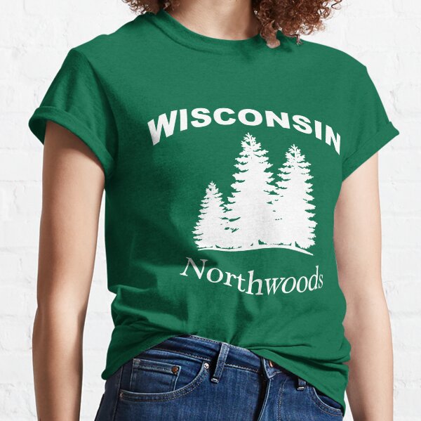 Wisconsin Northwoods Pine Tree Design Classic T-Shirt