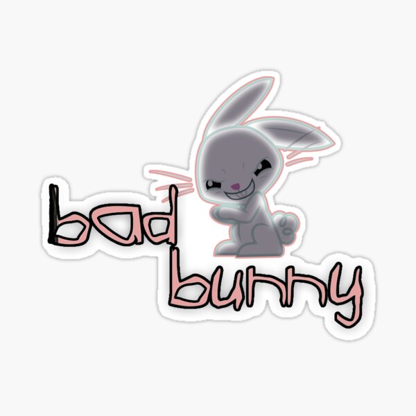 Bad bunny Dodgers, Bunny love, Angry Rabbit, Funny Sticker for Sale by  MarianNieuw