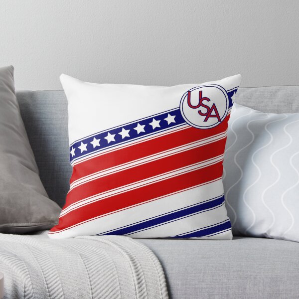 USA Retro Soccer Throw Pillow