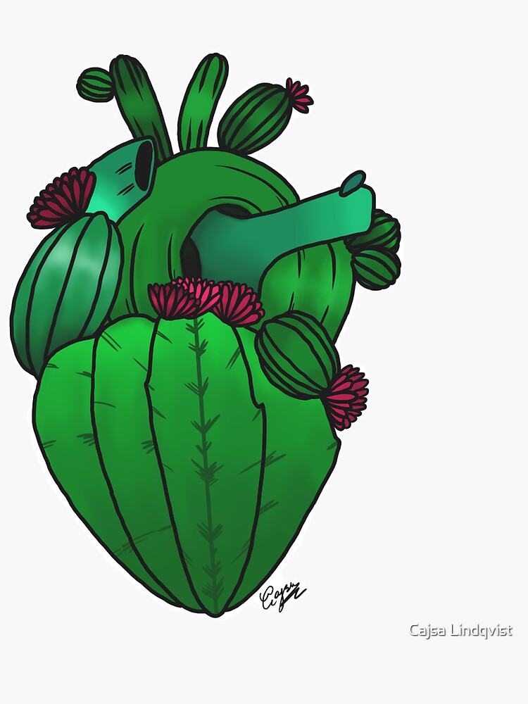 "cactus heart" Sticker for Sale by CajsaLindqvist | Redbubble