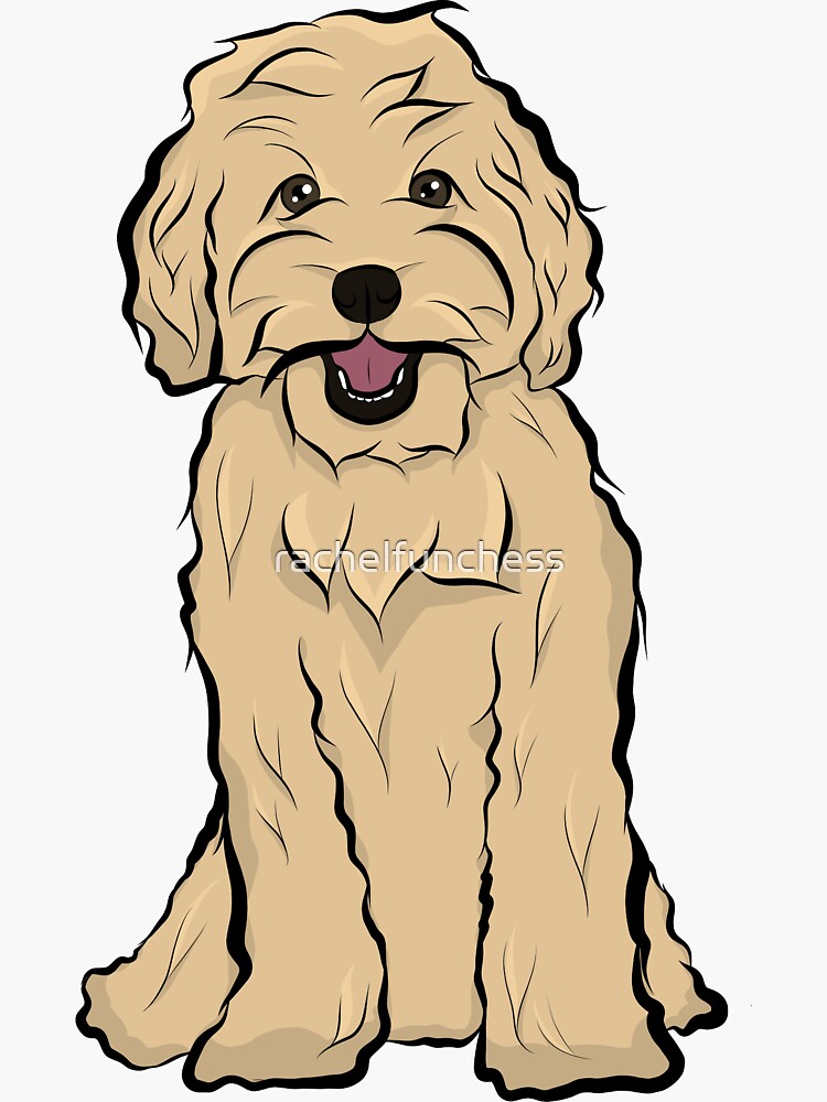 "Golden Doodle" Sticker by rachelfunchess | Redbubble