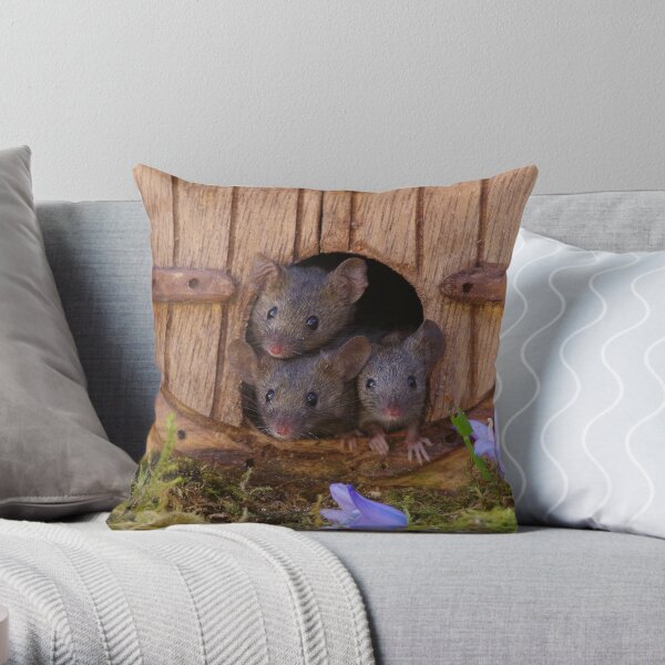 three mice Throw Pillow