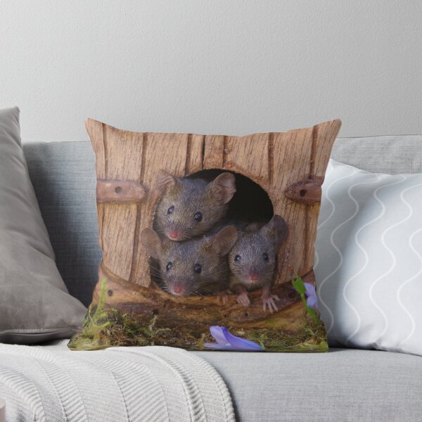three mice Throw Pillow