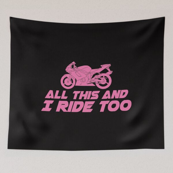 Item preview, All This and I Ride Too Sport Motorcycle T Shirt designed and sold by shoutoutshirtco.