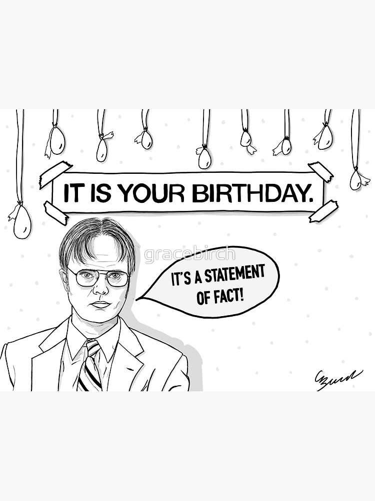 Dwight Schrute Birthday Card Sticker For Sale By Gracebirch Redbubble