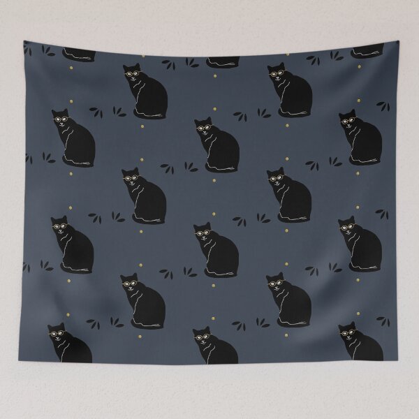 Item preview, black cat wearing gold eyeglasses  designed and sold by Wlaurence.