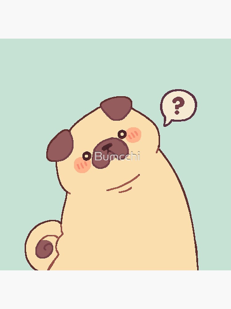 Cute & Confused Chubby Pixel Pug - Long boye by Bumcchi