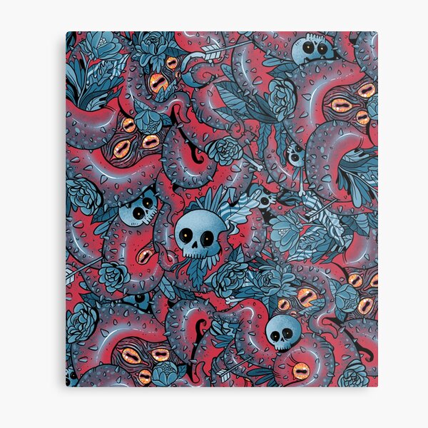 Bones & Roses Metal Print